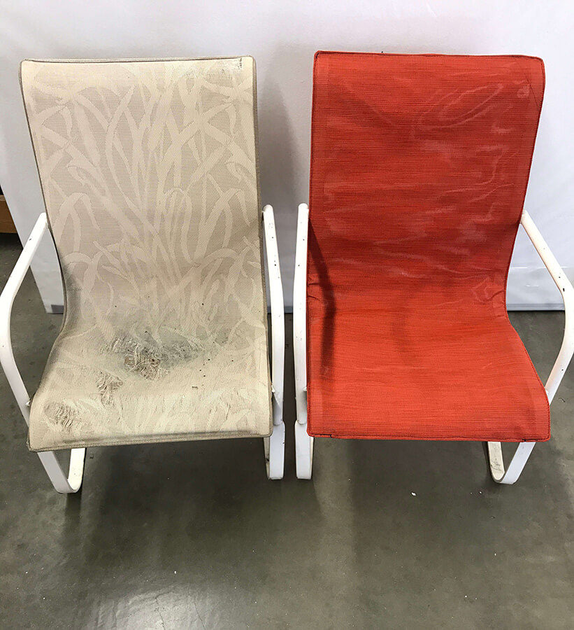 an image of before and after of a chair!